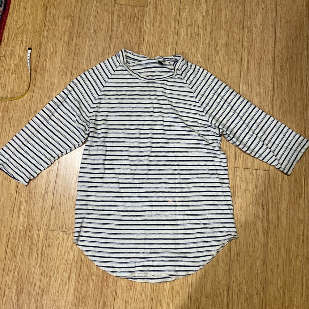 JUNGMAVEN XS 3/4 length sleeve striped tee